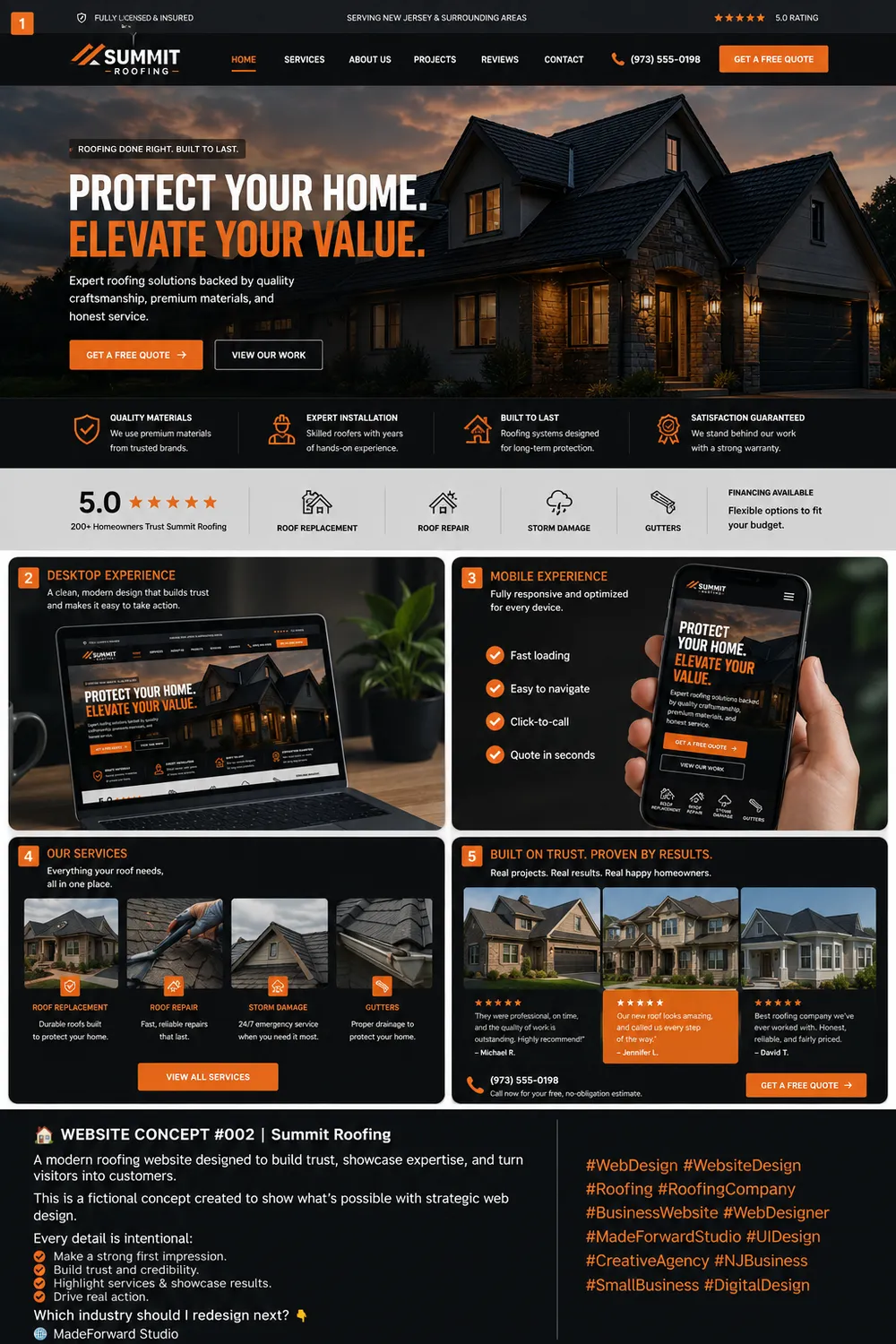 Summit Roofing — Roofing website concept