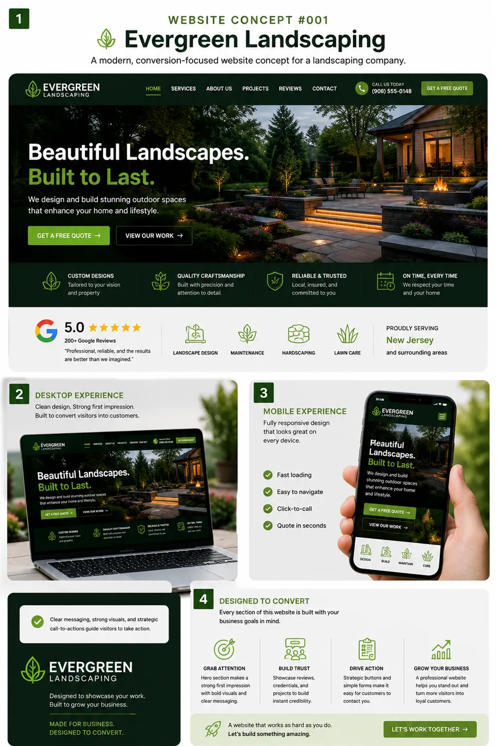 Evergreen Landscaping — Landscaping website concept